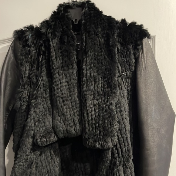 MACKAGE Black Fur/Leather jacket Size Small - Picture 2 of 6